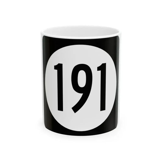 Iowa 191 (Iowa) (Road Sign) White Coffee Mug 11oz - Go Mug Yourself