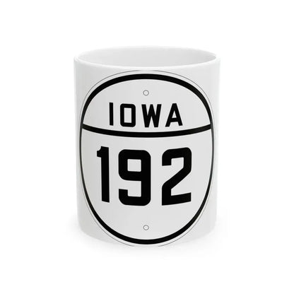 Iowa 192 1926 (Iowa) (Road Sign) White Coffee Mug 11oz - Go Mug Yourself
