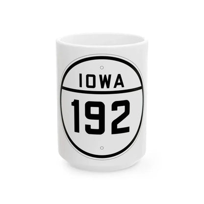 Iowa 192 1926 (Iowa) (Road Sign) White Coffee Mug 15oz - Go Mug Yourself