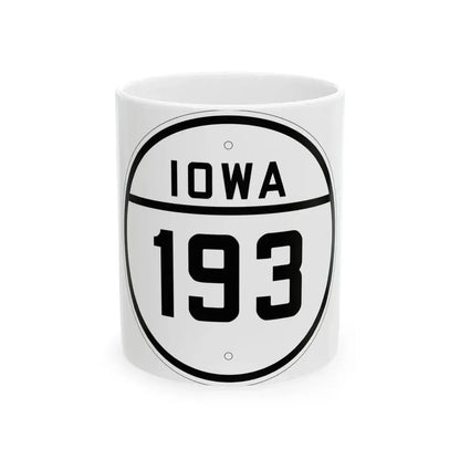 Iowa 193 1926 (Iowa) (Road Sign) White Coffee Mug 11oz - Go Mug Yourself