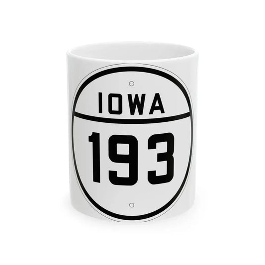 Iowa 193 1926 (Iowa) (Road Sign) White Coffee Mug 11oz - Go Mug Yourself