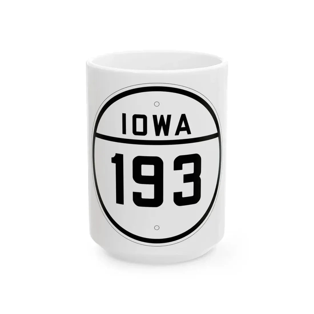 Iowa 193 1926 (Iowa) (Road Sign) White Coffee Mug 15oz - Go Mug Yourself