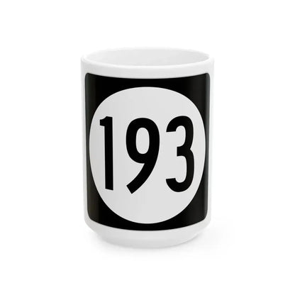 Iowa 193 (Iowa) (Road Sign) White Coffee Mug 15oz - Go Mug Yourself
