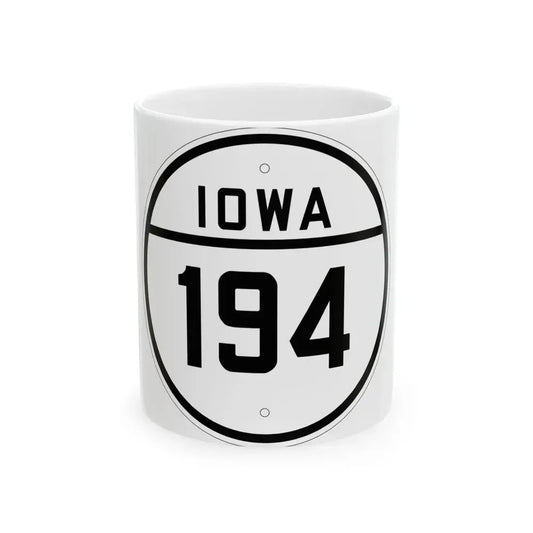 Iowa 194 1926 (Iowa) (Road Sign) White Coffee Mug 11oz - Go Mug Yourself