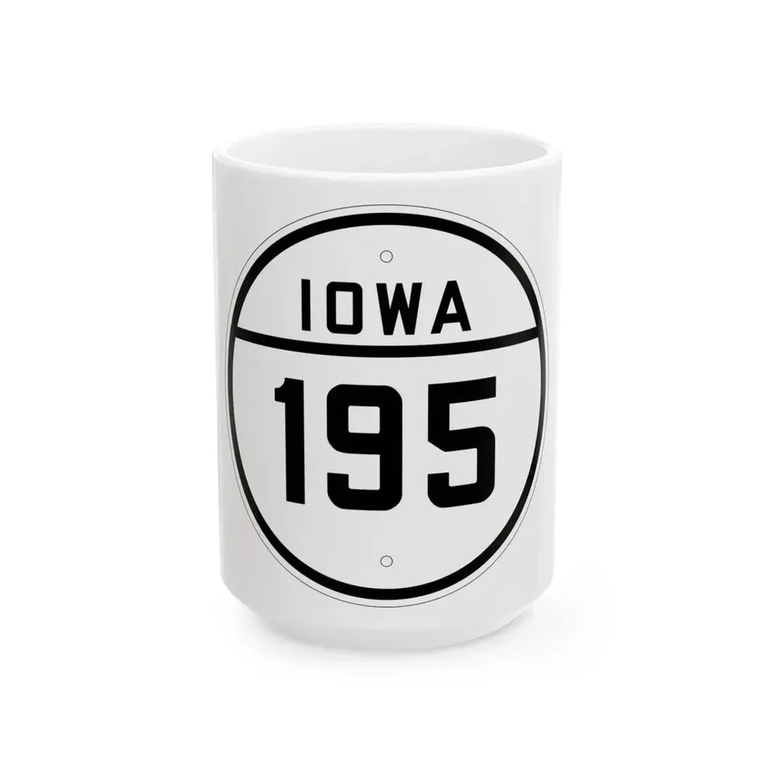 Iowa 195 1926 (Iowa) (Road Sign) White Coffee Mug 15oz - Go Mug Yourself