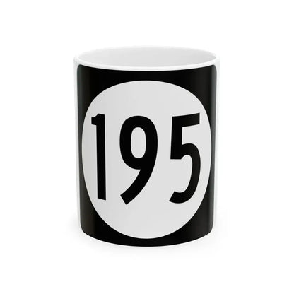 Iowa 195 (Iowa) (Road Sign) White Coffee Mug 11oz - Go Mug Yourself