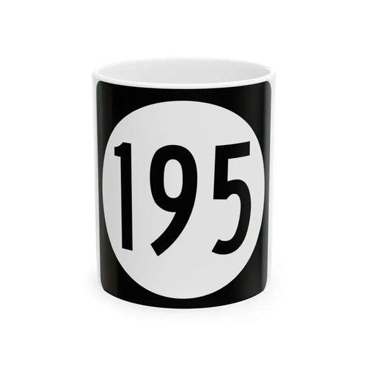 Iowa 195 (Iowa) (Road Sign) White Coffee Mug 11oz - Go Mug Yourself