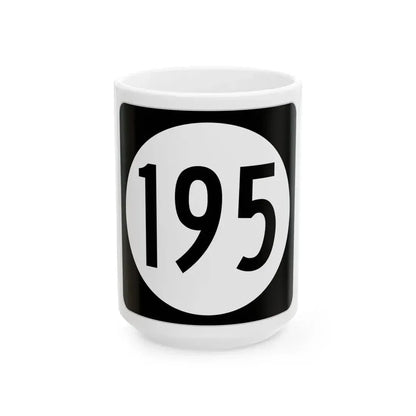 Iowa 195 (Iowa) (Road Sign) White Coffee Mug 15oz - Go Mug Yourself
