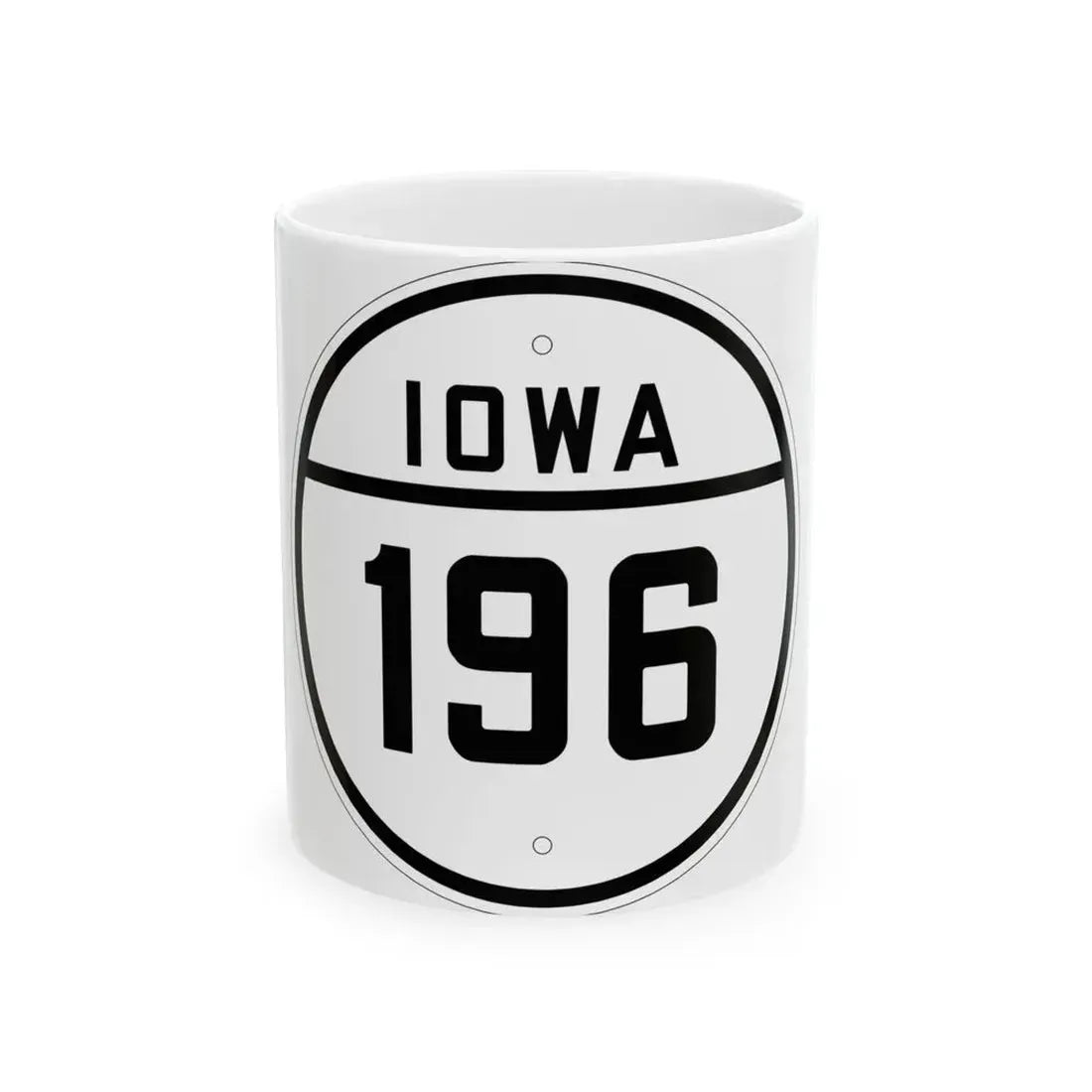 Iowa 196 1926 (Iowa) (Road Sign) White Coffee Mug 11oz - Go Mug Yourself