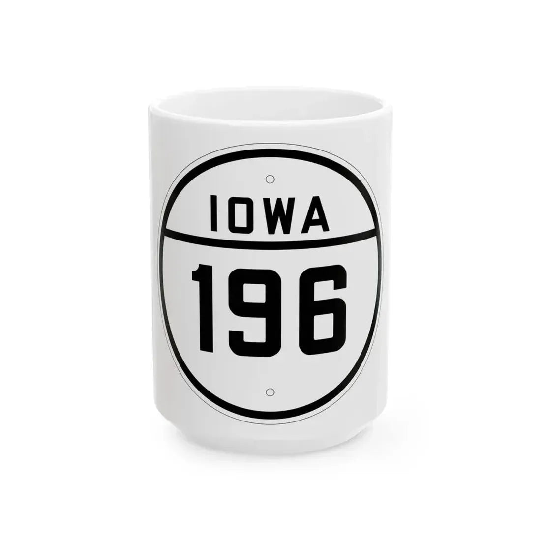 Iowa 196 1926 (Iowa) (Road Sign) White Coffee Mug 15oz - Go Mug Yourself