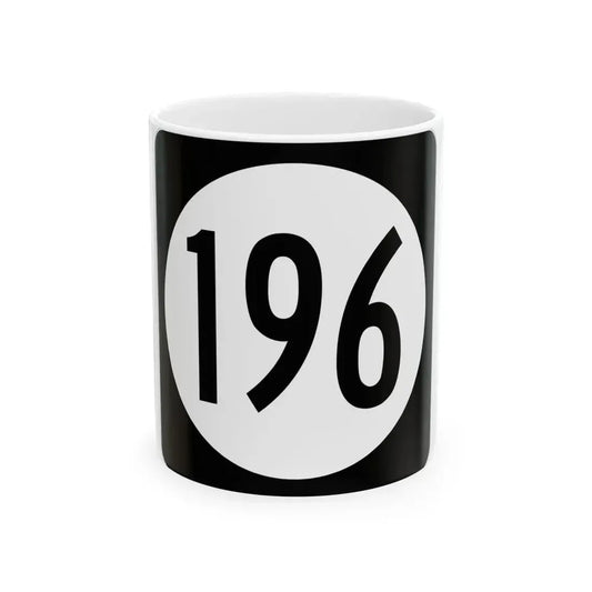Iowa 196 (Iowa) (Road Sign) White Coffee Mug 11oz - Go Mug Yourself