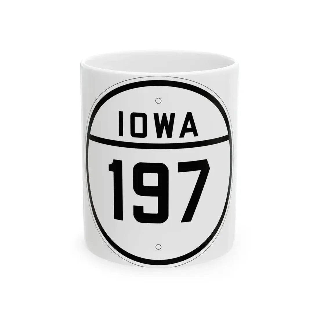 Iowa 197 1926 (Iowa) (Road Sign) White Coffee Mug 11oz - Go Mug Yourself