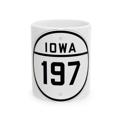 Iowa 197 1926 (Iowa) (Road Sign) White Coffee Mug 11oz - Go Mug Yourself