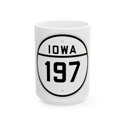 Iowa 197 1926 (Iowa) (Road Sign) White Coffee Mug 15oz - Go Mug Yourself