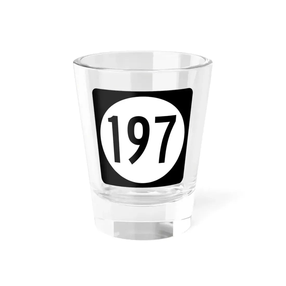 Iowa 197 (Iowa) (Road Sign) Shot Glass 1.5oz 1.5oz - Go Mug Yourself