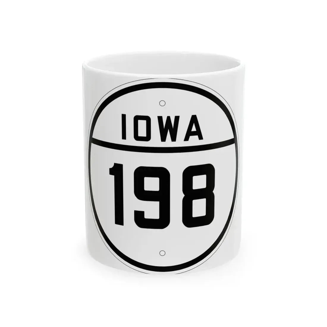 Iowa 198 1926 (Iowa) (Road Sign) White Coffee Mug 11oz - Go Mug Yourself
