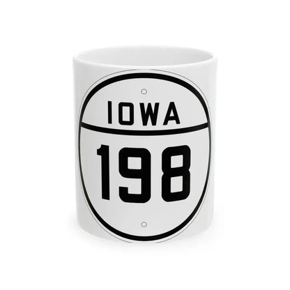 Iowa 198 1926 (Iowa) (Road Sign) White Coffee Mug 11oz - Go Mug Yourself