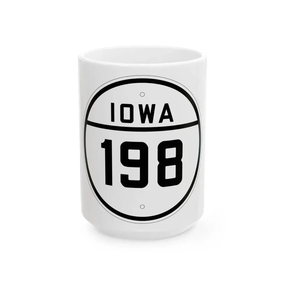 Iowa 198 1926 (Iowa) (Road Sign) White Coffee Mug 15oz - Go Mug Yourself