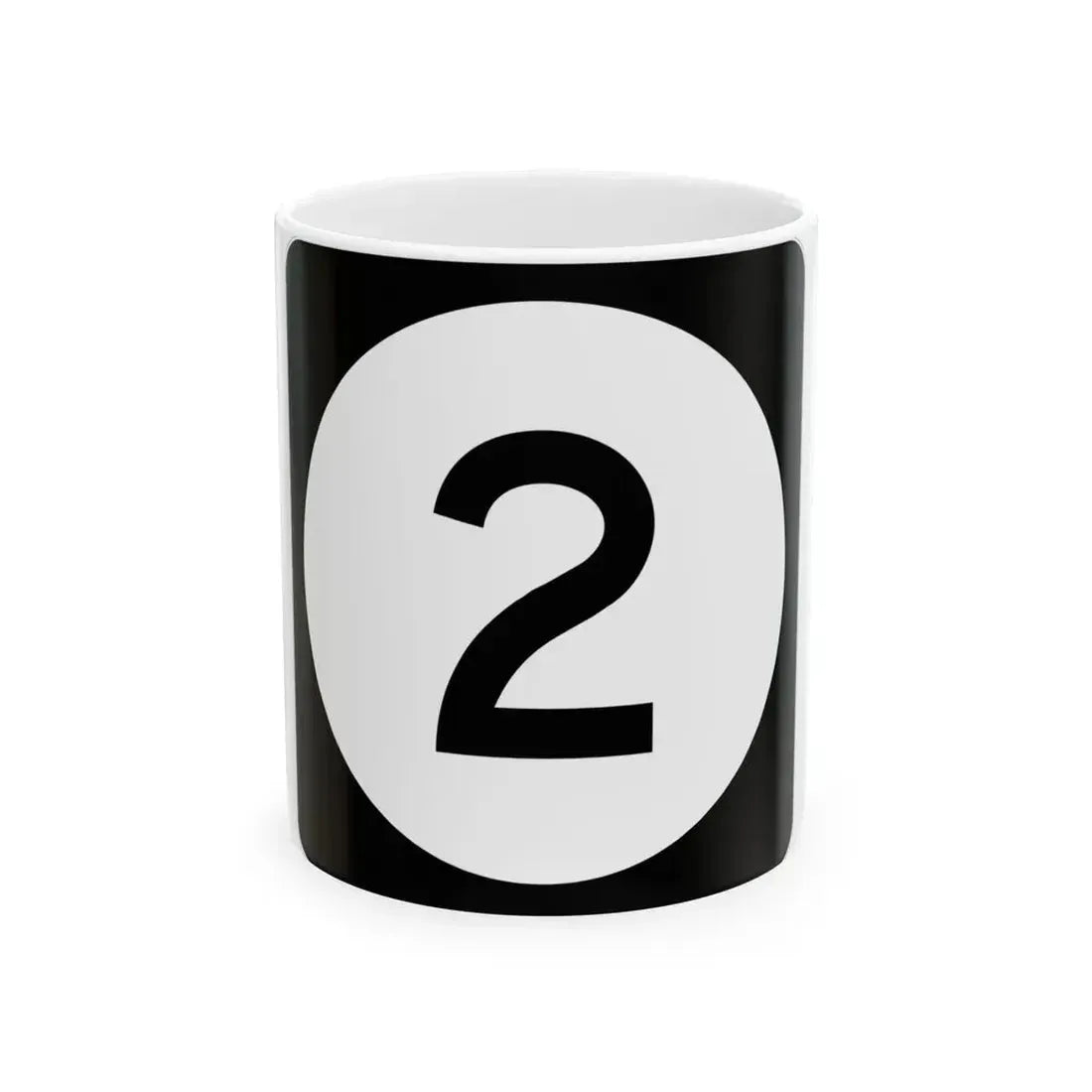 Iowa 2 (Iowa) (Road Sign) White Coffee Mug 11oz - Go Mug Yourself