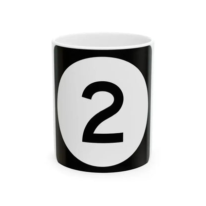 Iowa 2 (Iowa) (Road Sign) White Coffee Mug 11oz - Go Mug Yourself