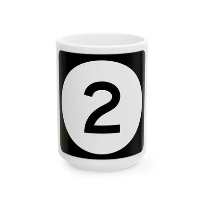 Iowa 2 (Iowa) (Road Sign) White Coffee Mug 15oz - Go Mug Yourself