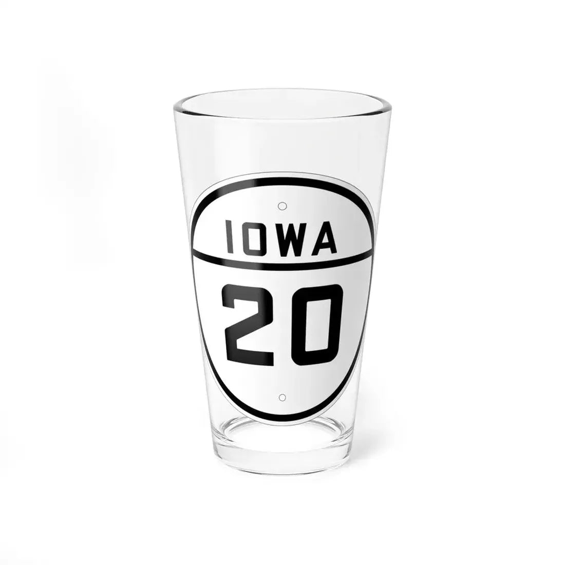 Iowa 20 1926 (Iowa) (Road Sign) Pint Glss 16oz 16oz - Go Mug Yourself