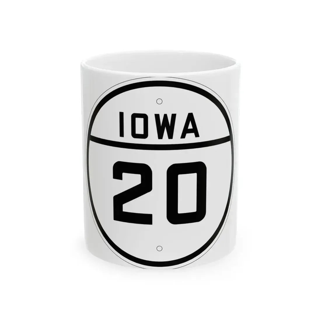 Iowa 20 1926 (Iowa) (Road Sign) White Coffee Mug 11oz - Go Mug Yourself
