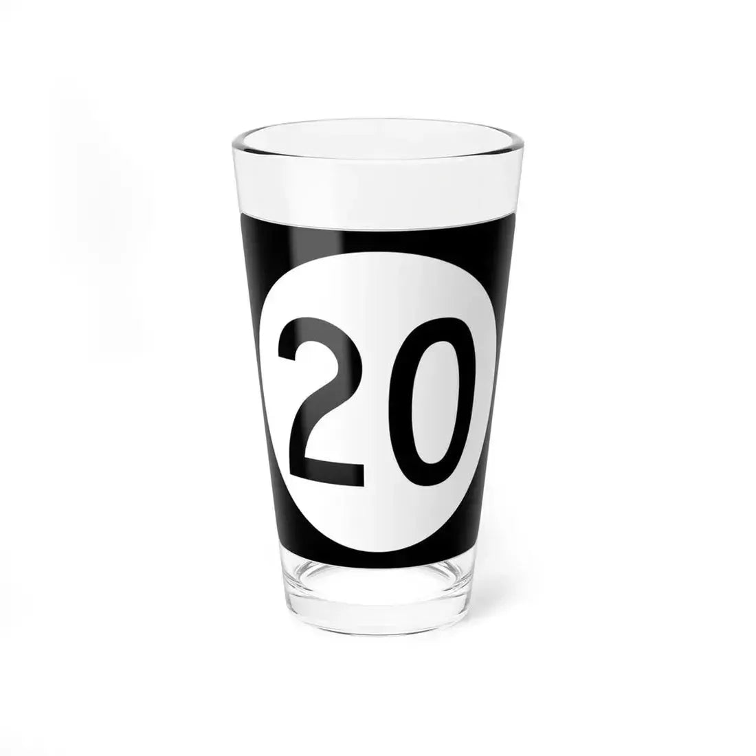 Iowa 20 (Iowa) (Road Sign) Pint Glass 16oz 16oz - Go Mug Yourself