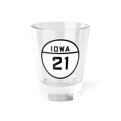 Iowa 21 1926 (Iowa) (Road Sign) Shot Glass 1.5oz 1.5oz - Go Mug Yourself