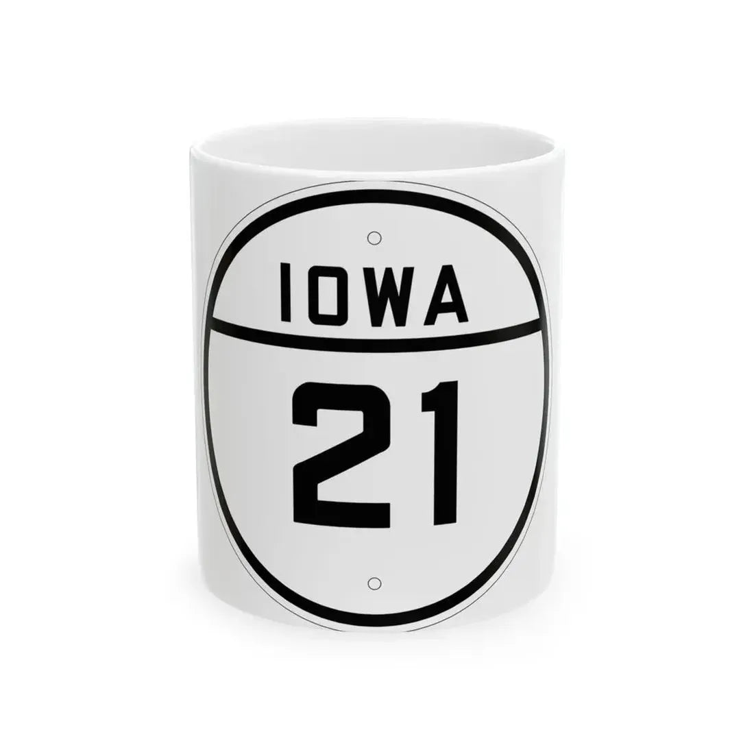 Iowa 21 1926 (Iowa) (Road Sign) White Coffee Mug 11oz - Go Mug Yourself