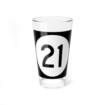 Iowa 21 (Iowa) (Road Sign) Pint Glass 16oz 16oz - Go Mug Yourself