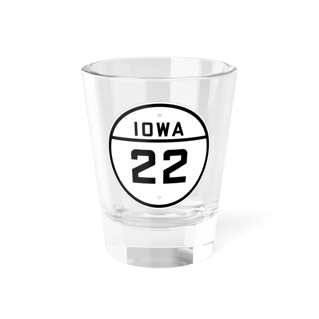 Iowa 22 1926 (Iowa) (Road Sign) Shot Glass 1.5oz 1.5oz - Go Mug Yourself