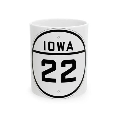 Iowa 22 1926 (Iowa) (Road Sign) White Coffee Mug 11oz - Go Mug Yourself