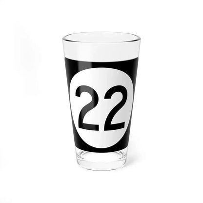 Iowa 22 (Iowa) (Road Sign) Pint Glass 16oz 16oz - Go Mug Yourself