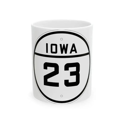 Iowa 23 1926 (Iowa) (Road Sign) White Coffee Mug 11oz - Go Mug Yourself