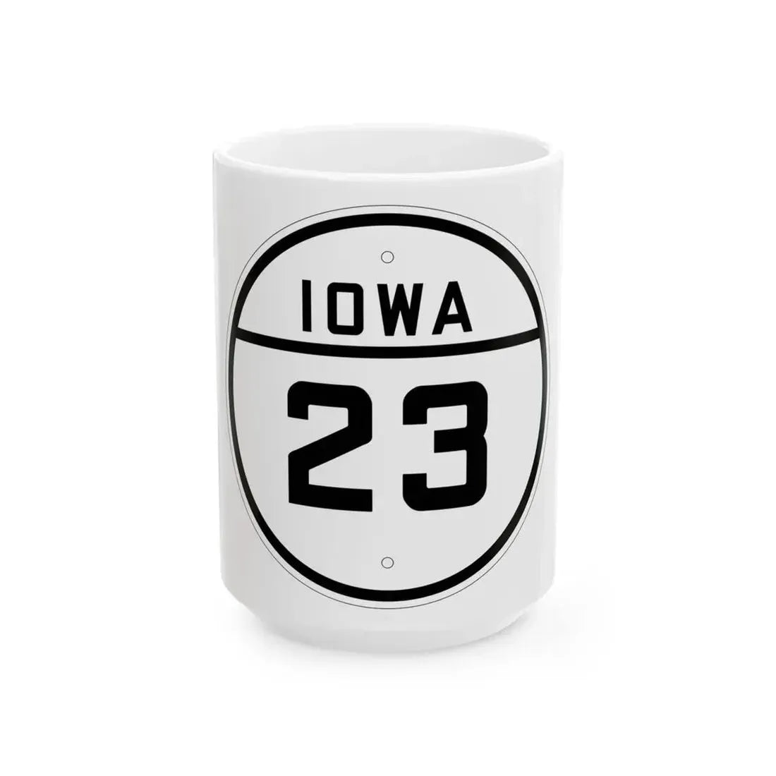 Iowa 23 1926 (Iowa) (Road Sign) White Coffee Mug 15oz - Go Mug Yourself