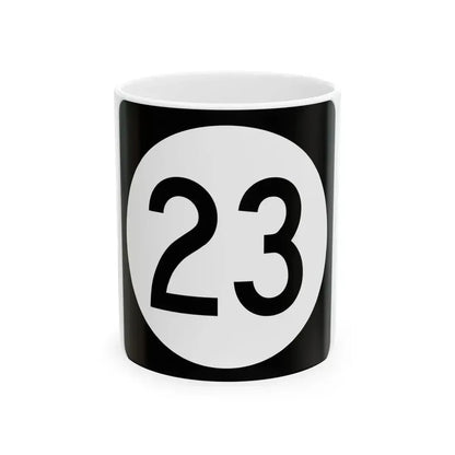 Iowa 23 (Iowa) (Road Sign) White Coffee Mug 11oz - Go Mug Yourself