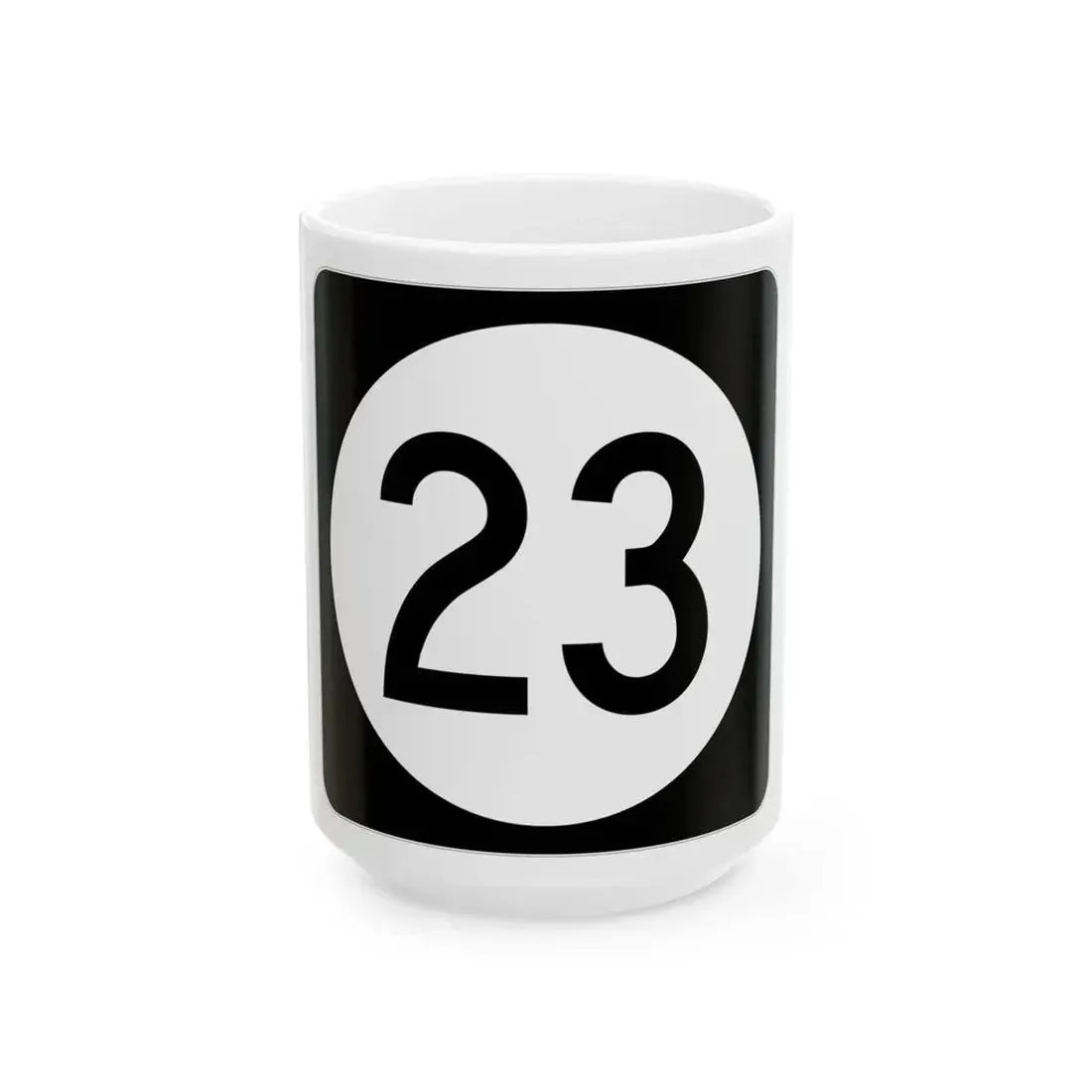 Iowa 23 (Iowa) (Road Sign) White Coffee Mug 15oz - Go Mug Yourself
