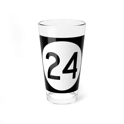 Iowa 24 (Iowa) (Road Sign) Pint Glss 16oz 16oz - Go Mug Yourself