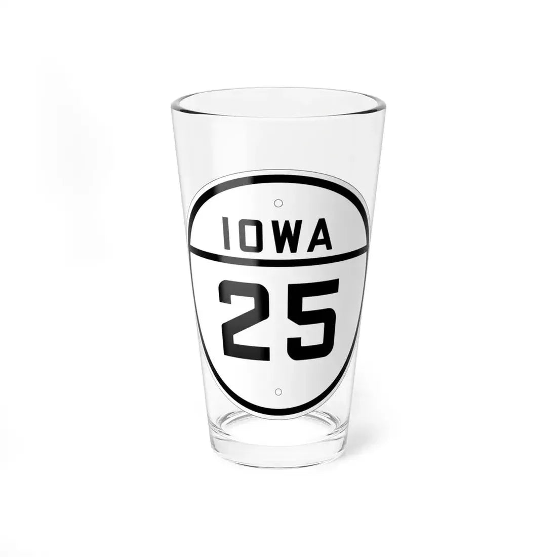 Iowa 25 1926 (Iowa) (Road Sign) Pint Glss 16oz 16oz - Go Mug Yourself