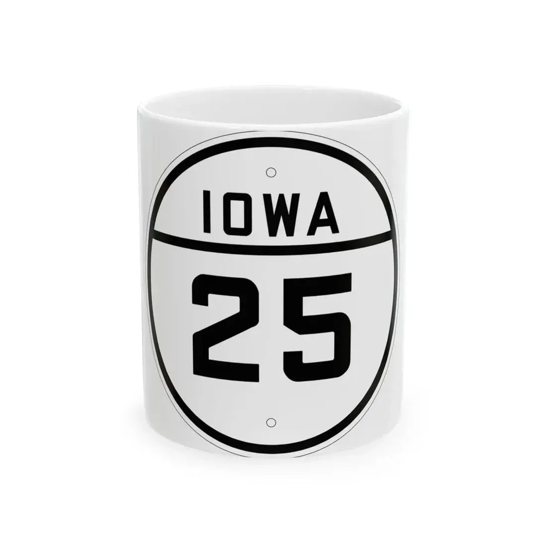 Iowa 25 1926 (Iowa) (Road Sign) White Coffee Mug 11oz - Go Mug Yourself