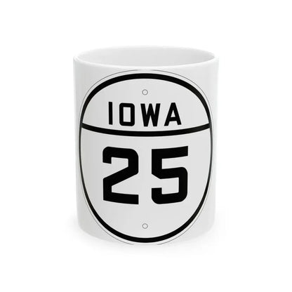 Iowa 25 1926 (Iowa) (Road Sign) White Coffee Mug 11oz - Go Mug Yourself