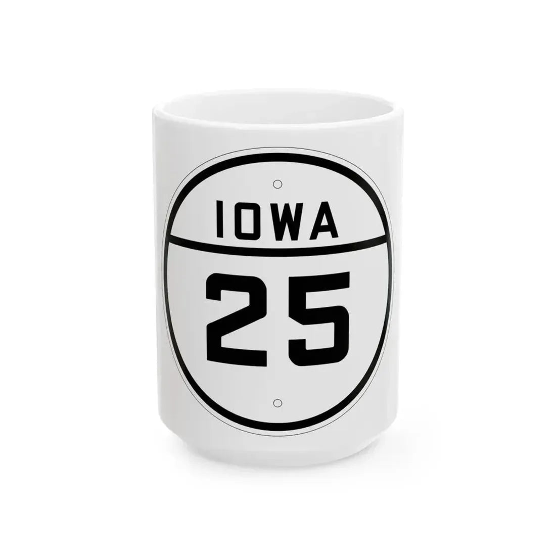 Iowa 25 1926 (Iowa) (Road Sign) White Coffee Mug 15oz - Go Mug Yourself