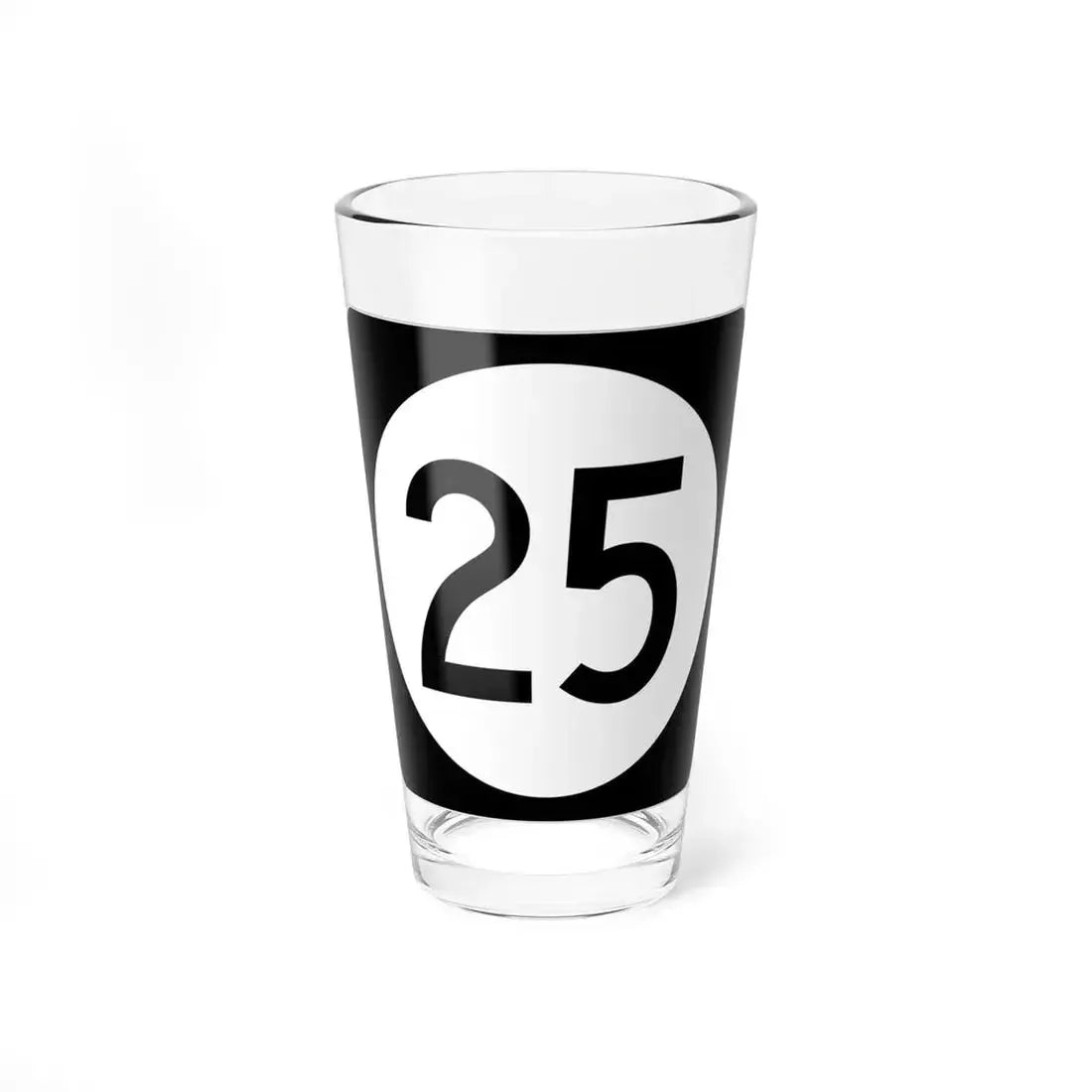 Iowa 25 (Iowa) (Road Sign) Pint Glass 16oz 16oz - Go Mug Yourself