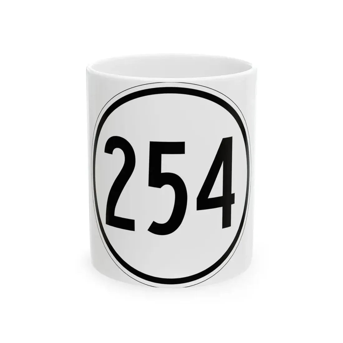 Iowa 254 1950 (Iowa) (Road Sign) White Coffee Mug 11oz - Go Mug Yourself