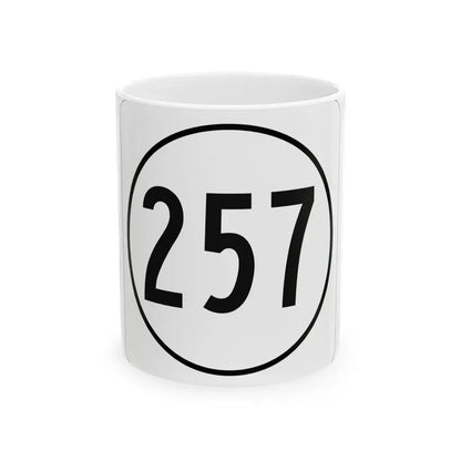 Iowa 257 1948 (Iowa) (Road Sign) White Coffee Mug 11oz - Go Mug Yourself