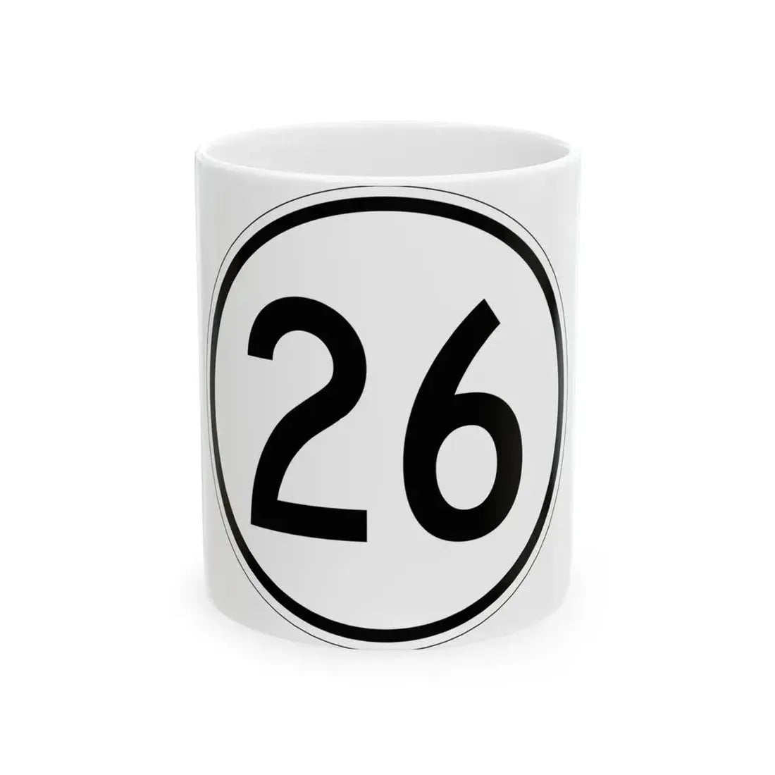 Iowa 26 1950 (Iowa) (Road Sign) White Coffee Mug 11oz - Go Mug Yourself
