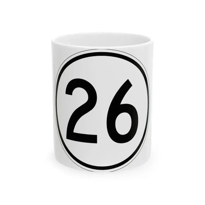 Iowa 26 1950 (Iowa) (Road Sign) White Coffee Mug 11oz - Go Mug Yourself