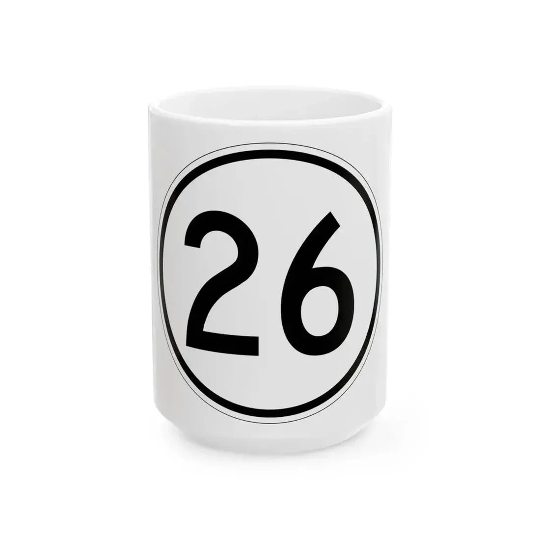 Iowa 26 1950 (Iowa) (Road Sign) White Coffee Mug 15oz - Go Mug Yourself