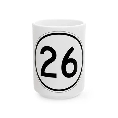 Iowa 26 1950 (Iowa) (Road Sign) White Coffee Mug 15oz - Go Mug Yourself